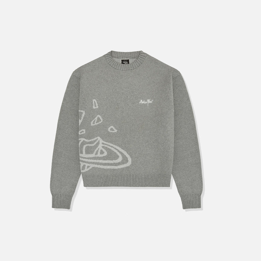 Broken Planet Heather Grey Planet Knit Sweatshirt