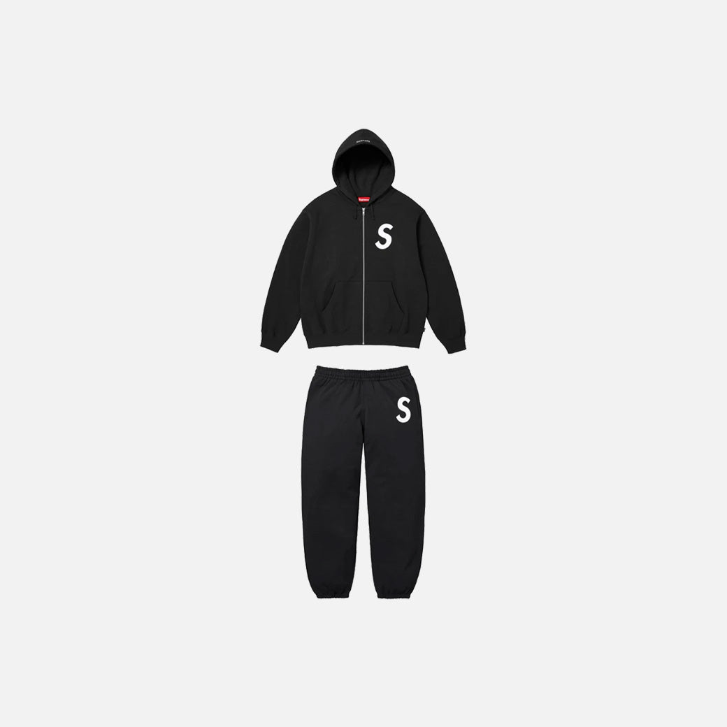 Supreme S Logo Zip Up Tracksuit Black