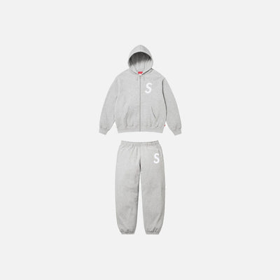 Supreme S Logo Zip Up Tracksuit Grey