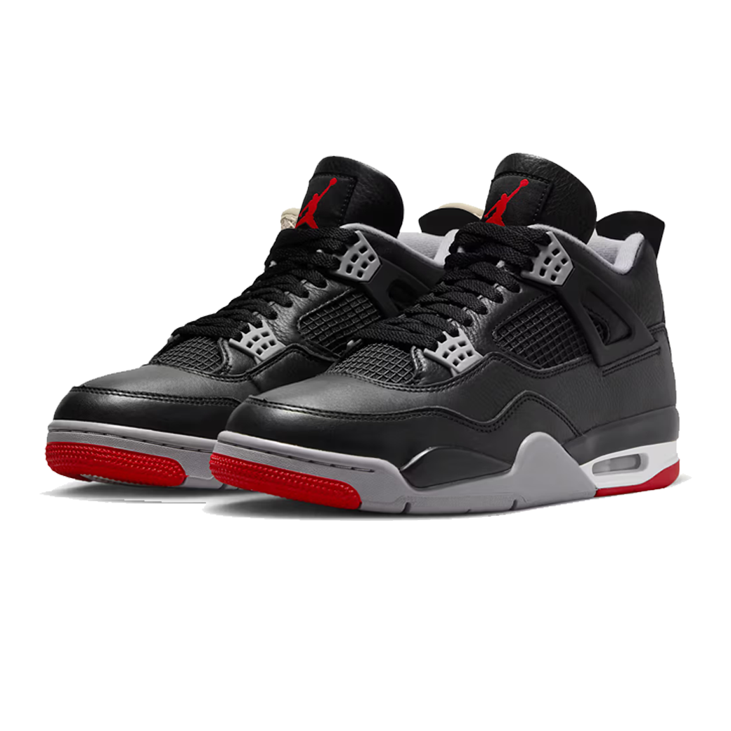 Air Jordan 4 Bred Reimagined Pair Close Up