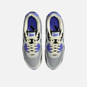 Patta x Nike Air Max 90 SP Waves Sapphire Purple sneakers, limited edition collab, retro running shoes, men's Nike trainers, streetwear sneakers, Top View.
