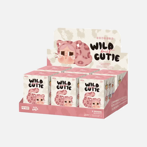 Sealed box of 6 Pop Mart Labubu Crybaby Wild But Cute Series vinyl blind figures with illustrated packaging
