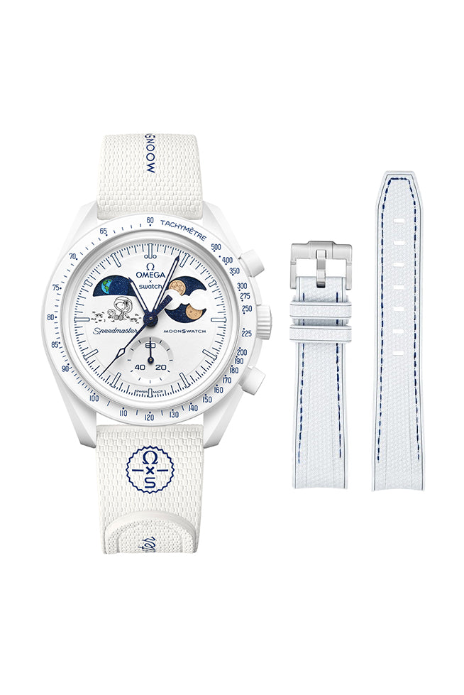 Swatch x Omega Bioceramic Moonswatch Mission to Earthphase – Moonshine Gold (SO33W701L) - 'COLD MOON'