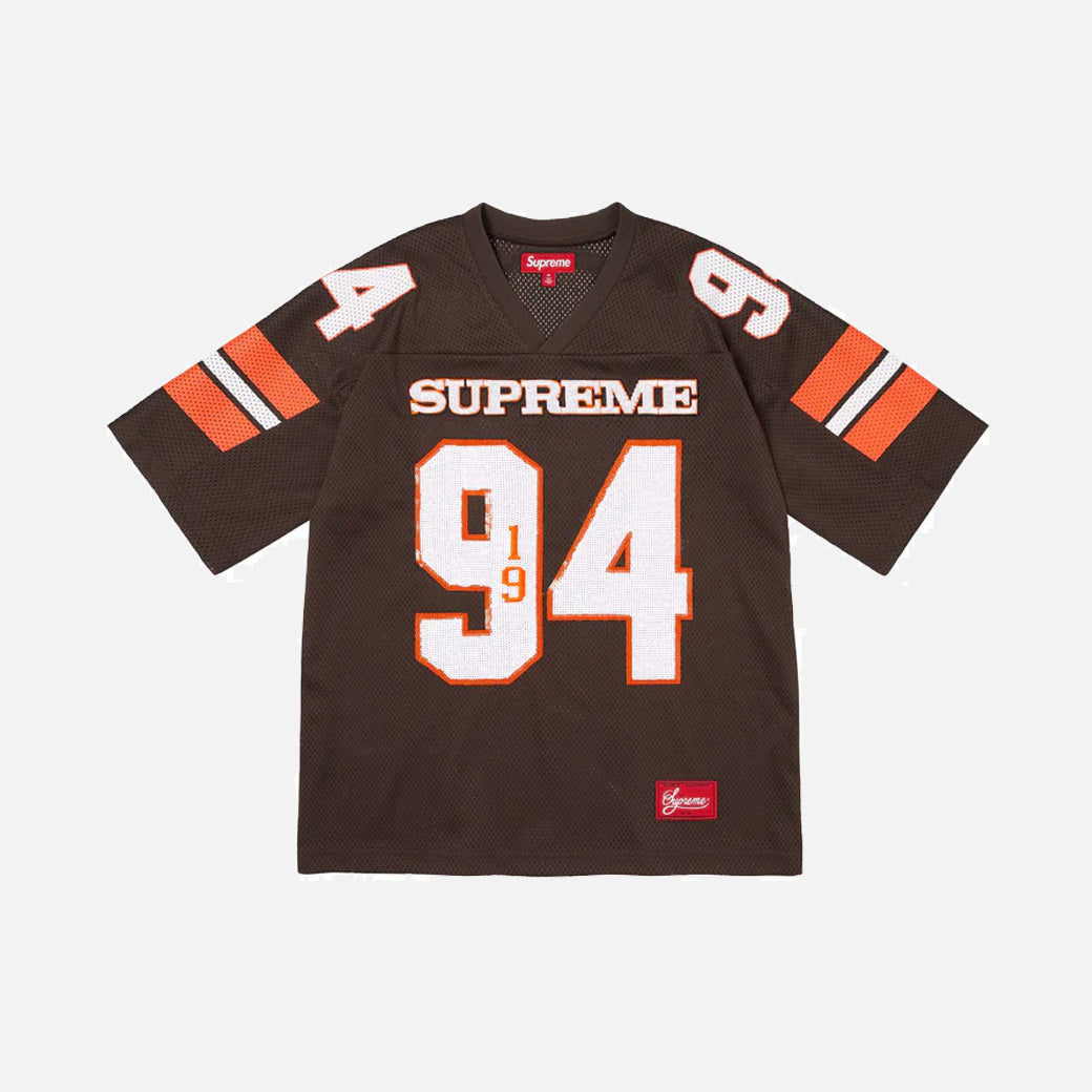 Supreme Sequin Football Jersey Brown