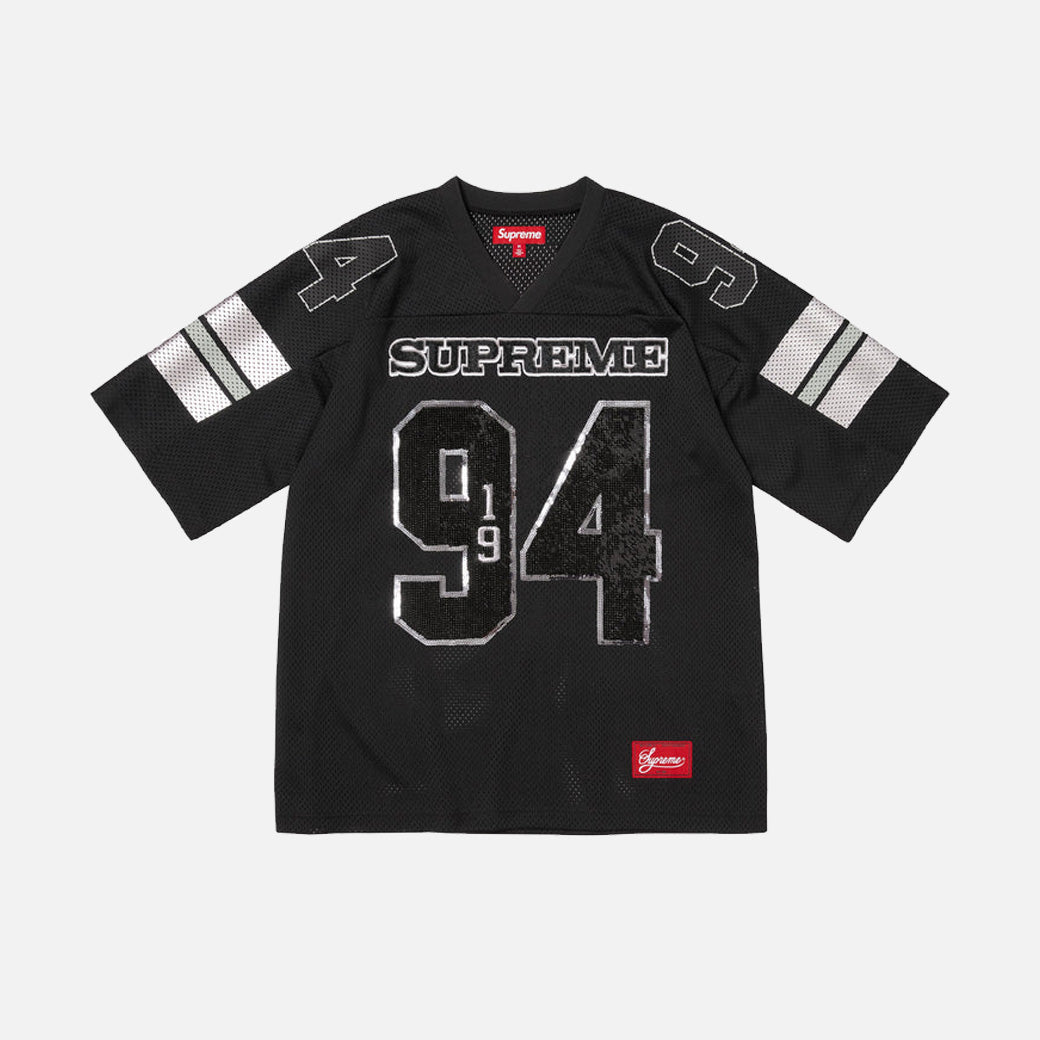 Supreme Sequin Football Jersey Black