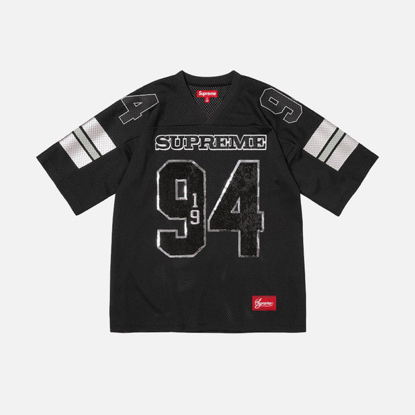 Supreme Football Jersey Black Lサイズ Supreme Sequin Football Jersey Black – Vugari Store