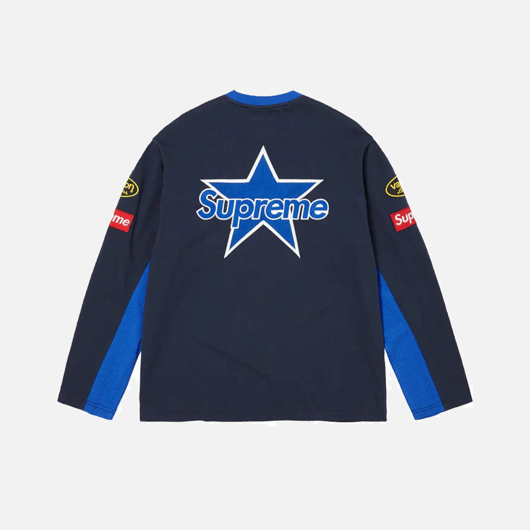 Supreme Vanson Leather L/S Top Navy – Vugari Store