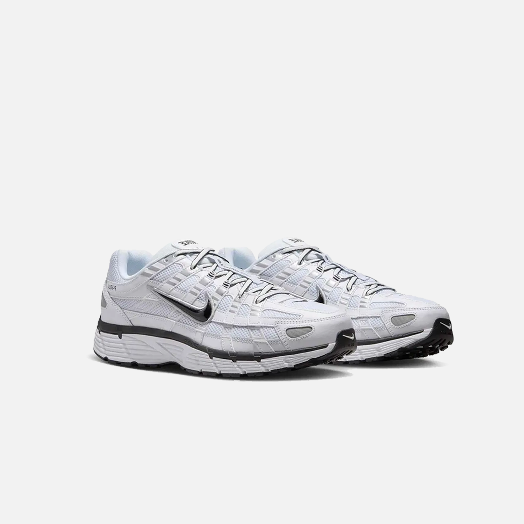 Nike P-6000 White Metallic Silver Black